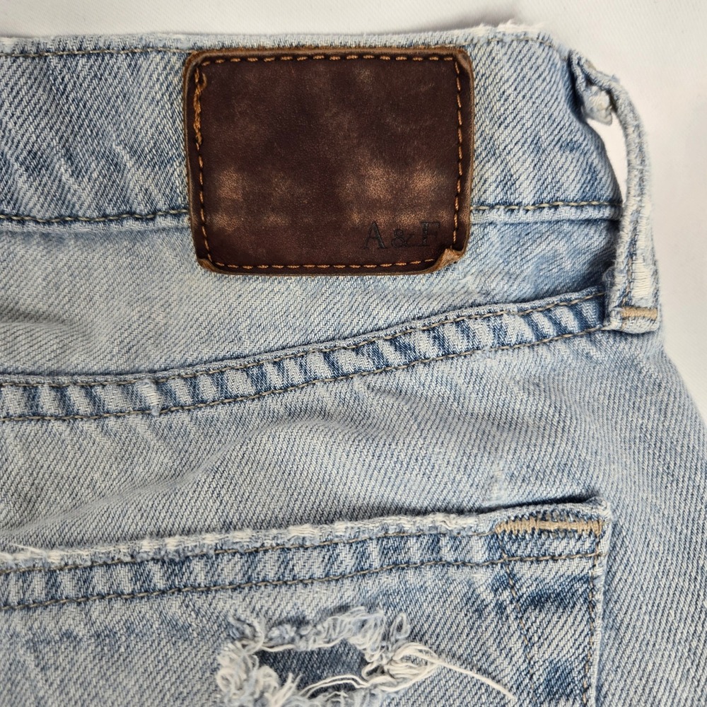 Abercrombie & Fitch Langdon Skinny Jeans Ripped Distressed Lt Wash‎ 30x32 Thrash - Picture 6 of 15